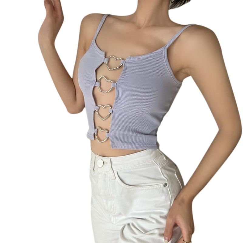 Áo Croptop Sát Nách Màu Trắng Quyến Rũ Thời Trang Mùa Hè Cho Nữ