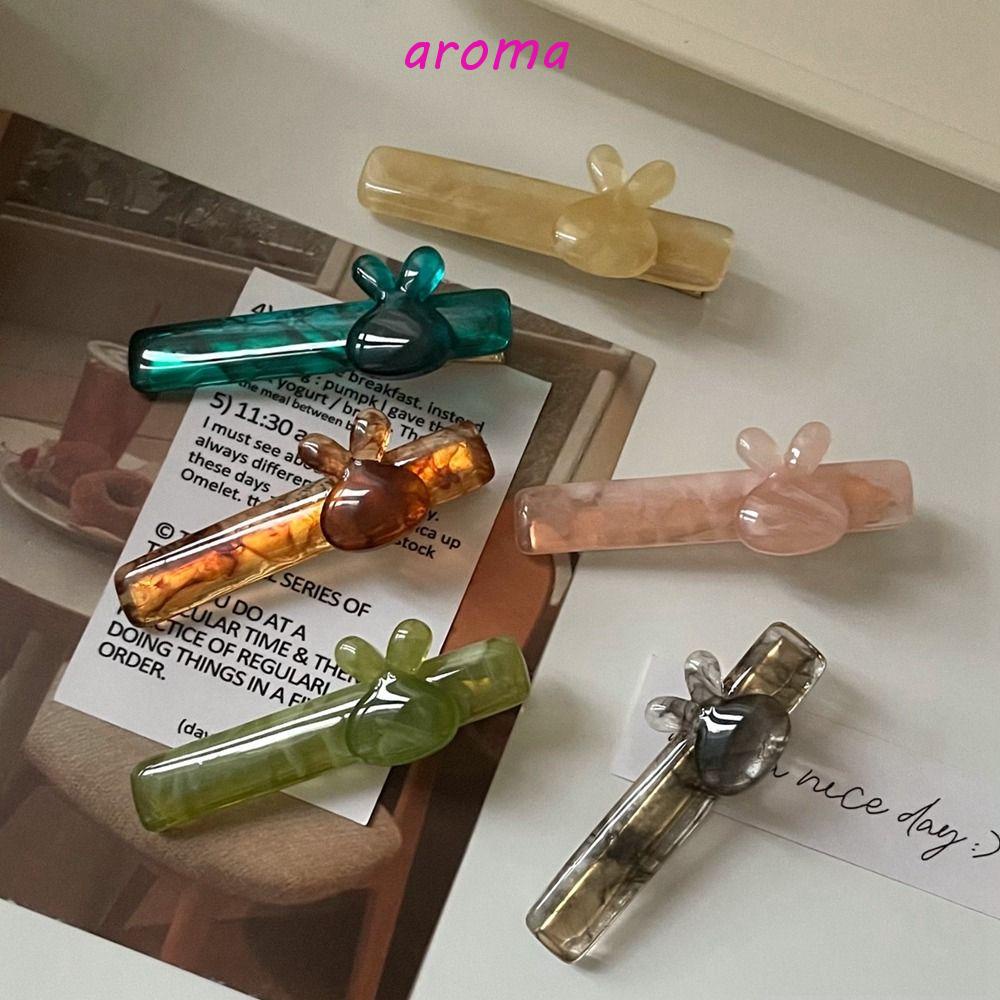 Kẹp Tóc Nhỏ Hình Thỏ Họa Tiết Hình Học Sáng Tạo Cho Nữ