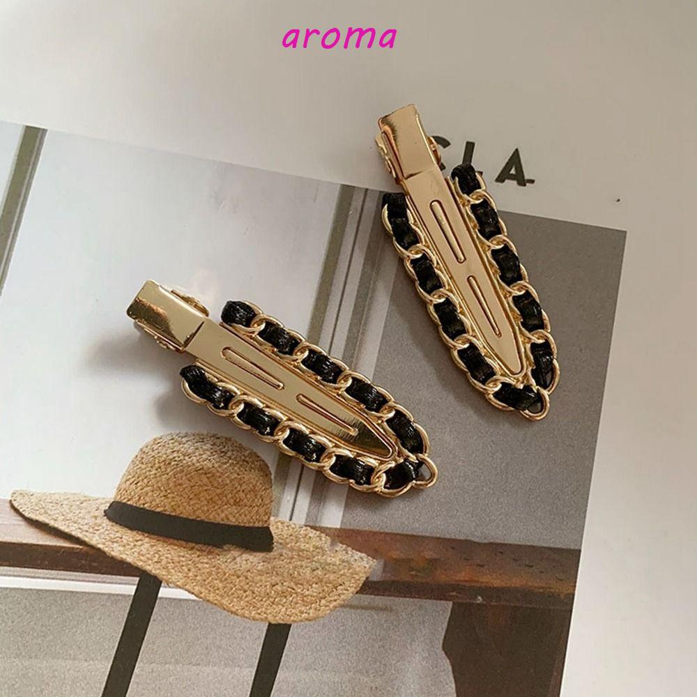 Kẹp Tóc Dây Xích Kim Loại Hình Học Phong Cách Hàn Quốc Ngọt Ngào Cho Nữ