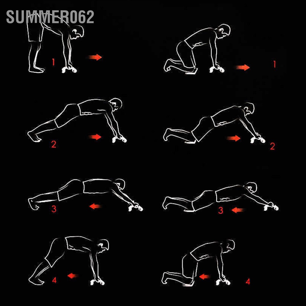 Summer062 Con lăn tập cơ bụng 4 bánh Thiết bị thể dục