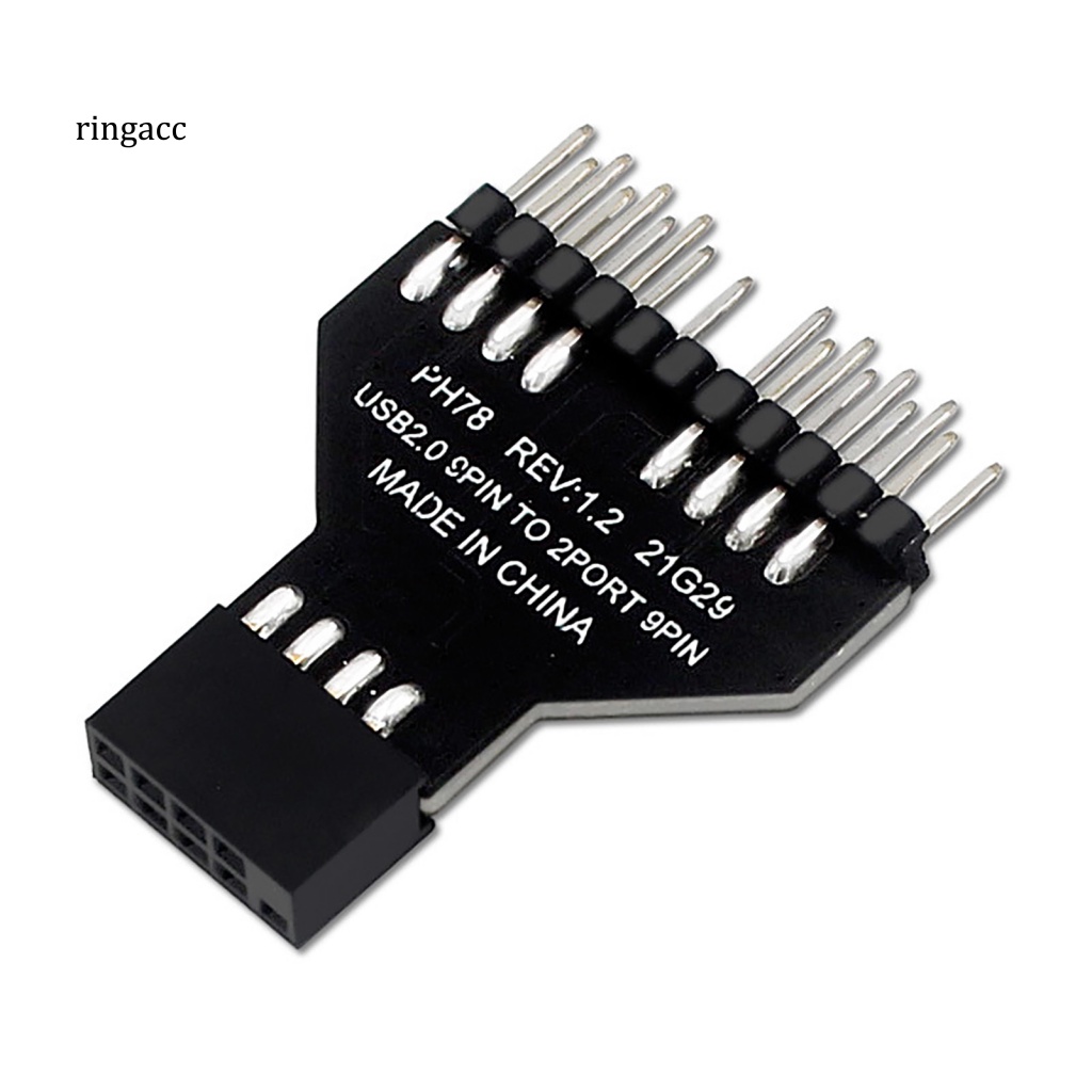 Đầu Nối Bo Mạch Chủ Cổng USB2.0 9Pin Sang 2 9Pin RGB Cho Đèn RGB Máy Tính