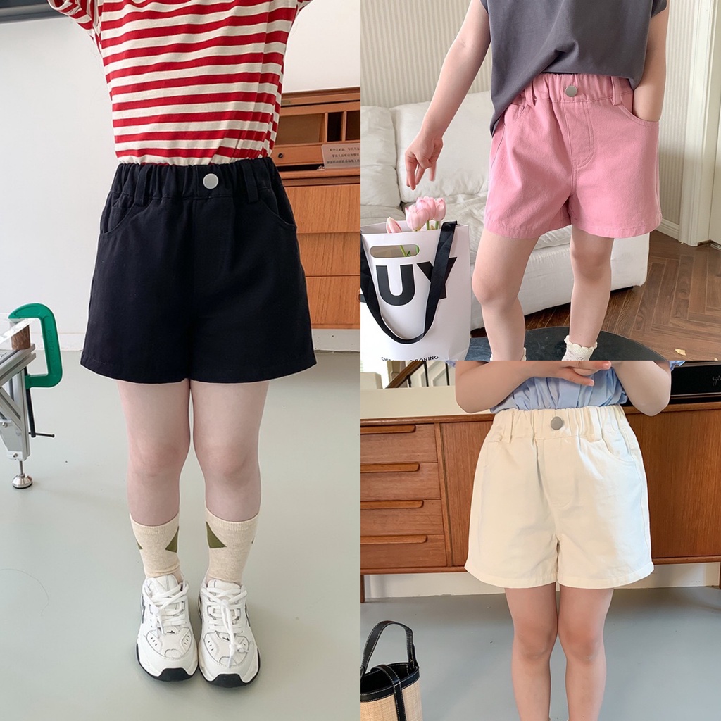 Quần short kaki bé gái QG588 sz 90-150, quần đùi thời trang bé trai bé gái mùa hè 2023