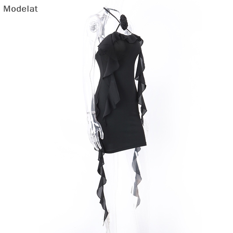 Mfc Đầm Mini Hở Lưng Không Dây Họa Tiết Hoa Thanh Lịch WTD