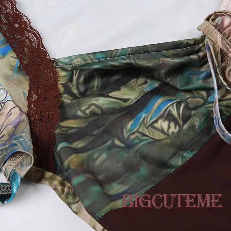 Áo Croptop Tay Ngắn Họa Tiết Hoa Thời Trang Mùa Hè Xinh Xắn Cho Nữ