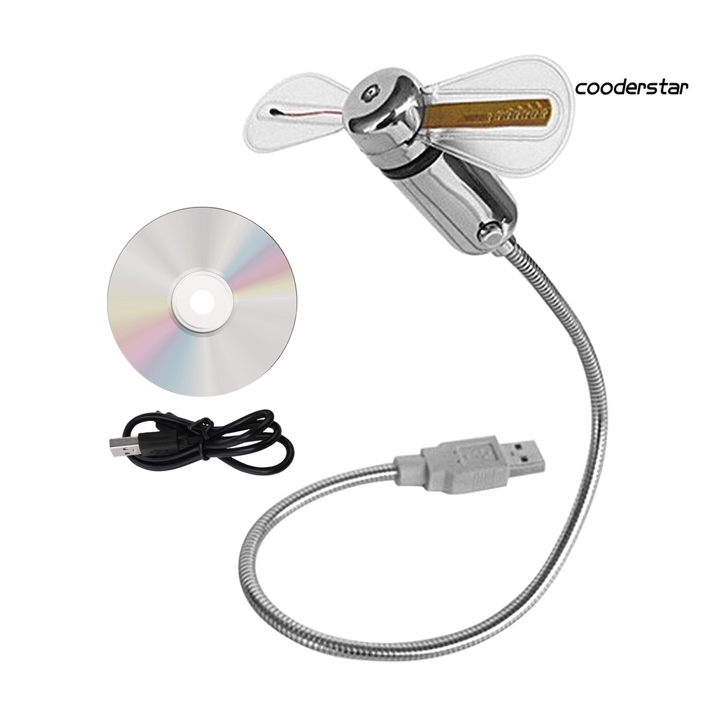 Quạt Điện Cầm Tay Có Đồng Hồ Dạ Quang Cổng USB Bằng ABS