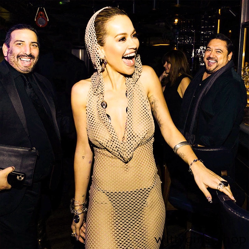 Wittygirls-đầm Lưới Không Tay Hở Lưng Có Mũ Trùm Cỡ Lớn Thời Trang Mùa Xuân Mới Cho Nữ