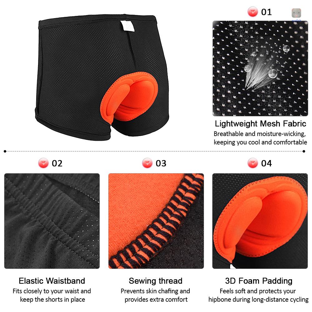 Quần Short Đi Xe Đạp Có Đệm Thoáng Khí Cho Nam