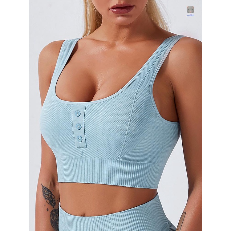 Áo Ngực Thể Thao Cổ Chữ U Có Nút Gài Trước Thiết Kế Thoáng Khí Chống Ẩm Thời Trang Cho Nữ