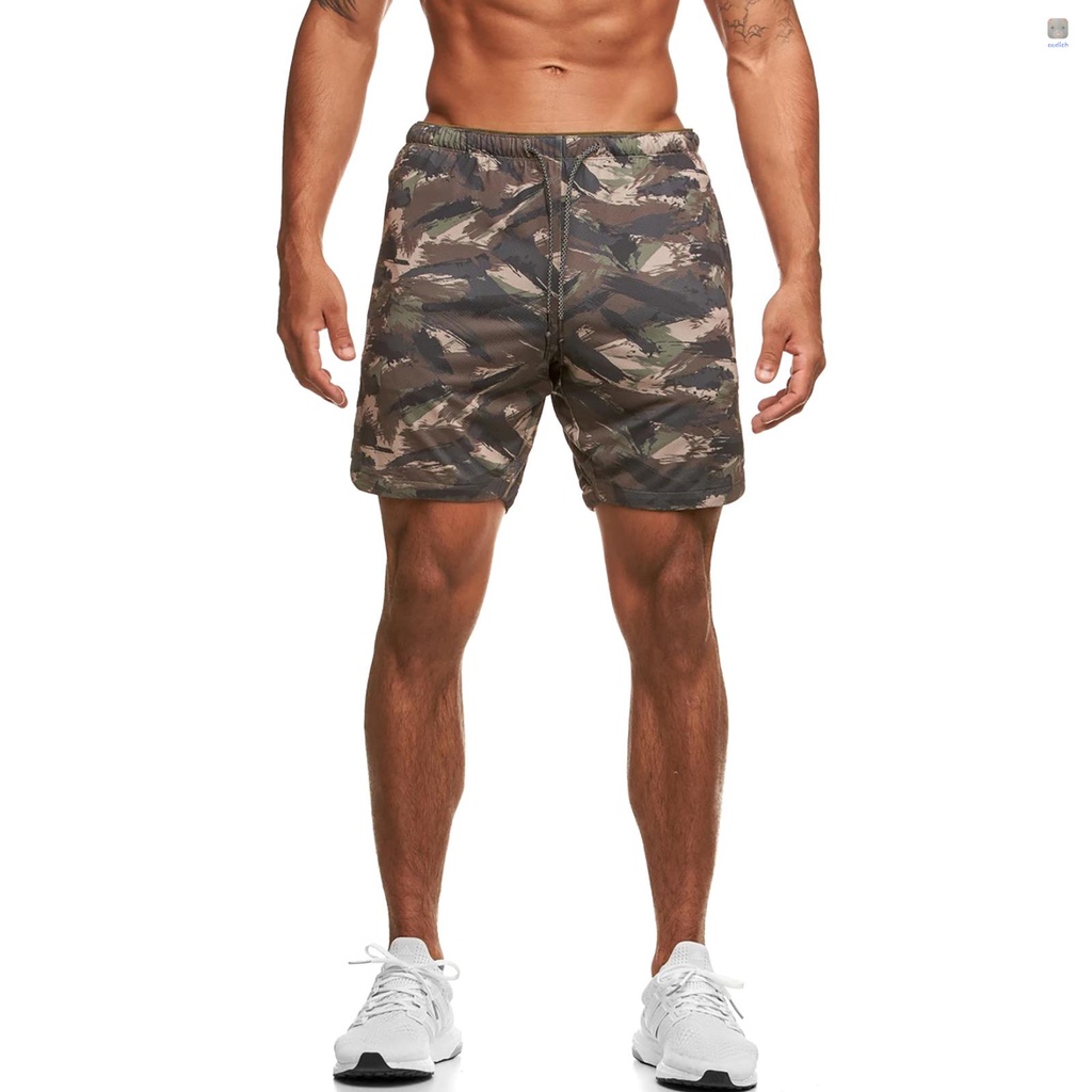 Quần Short Thể Thao Lưng Thun In Họa Tiết Rằn Ri Thời Trang Mùa Hè Cho Nam