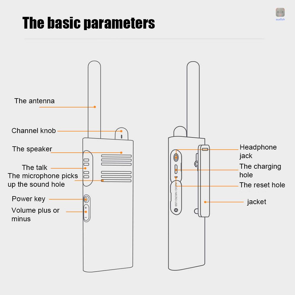 1 Bộ Đàm Jifeng Xiaoyu BeeBest Intercom Cầm Tay A208 Walkie talkie 5W 1-5KM Chất Lượng Cao