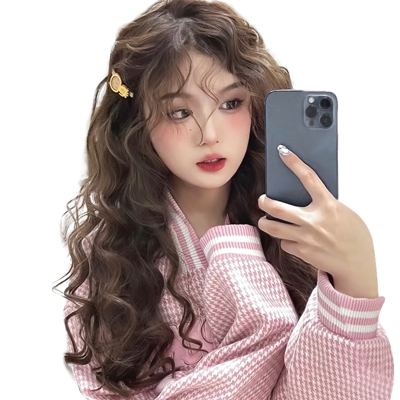 Bộ Tóc Giả Dài Xoăn Nhẹ Nhàng Bằng Len Phong Cách lolita Msl165 Dành Cho Nữ