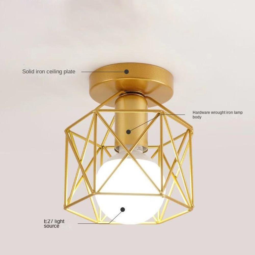 YVE Đèn Treo Trần Nhà Dạng Lồng Kim Loại Phong Cách Cổ Điển