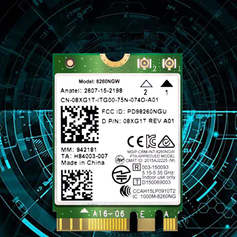 Thẻ wifi Không Dây 8260 8260ngw 2.4g / 5ghz 867m bluetooth 4.2 ngff m.2 wifi Cho intel ac 8260 neweer