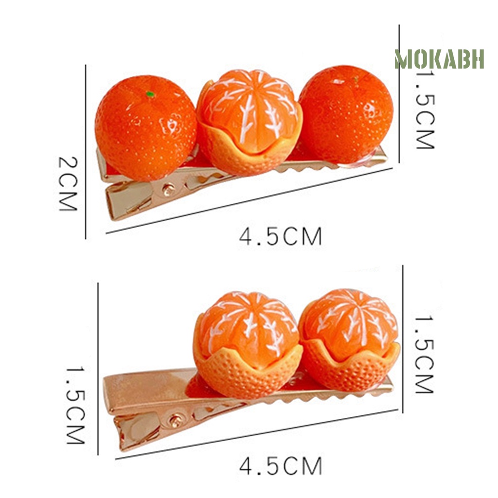 Kẹp Tóc Họa Tiết Trái Cam Dễ Thương Bắt Mắt
