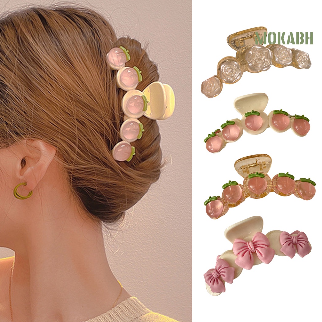 Kẹp Tóc Hình Nơ Bằng Thép Không Gỉ Trong Suốt Dễ Thương