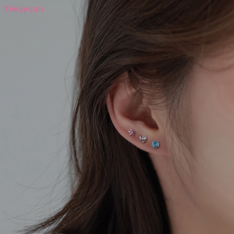 1 Đôi Khuyên Tai Xoắn Ốc 4mm Đính Đá Nhiều Màu Mới