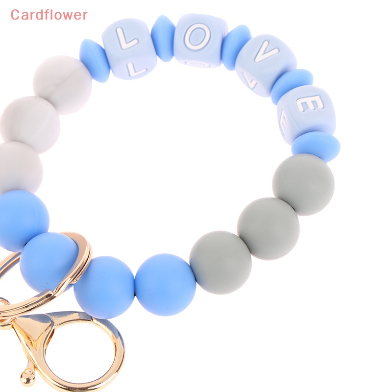< Cardflower > Móc Khóa Hạt Silicon Tua Rua Mới