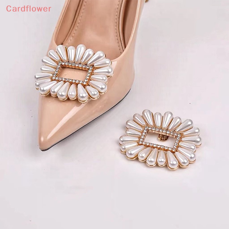 Kẹp Khóa Vuông Đính Đá Lấp Lánh Trang Trí Giày Cao Gót Cho Cô Dâu Mới