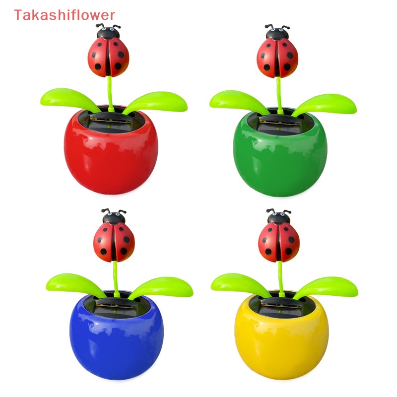 (Takashiflower) Chậu Hoa Xoay Tự Động Trang Trí Nội Thất Xe Hơi Sử Dụng Năng Lượng Mặt Trời