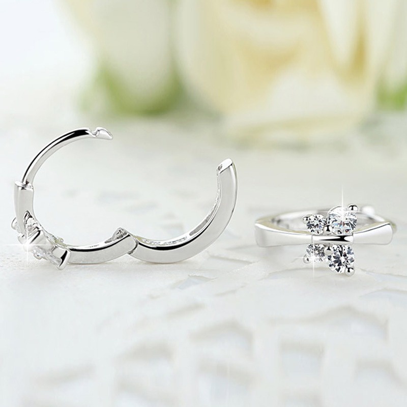 Bông Tai Mạ BạC HìNh BướM ĐíNh Đá ThờI Trang