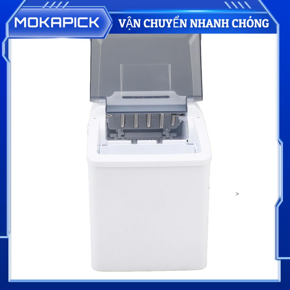 Mokapick Máy Làm Đá Để Bàn ABS Điện Di Động 9 Trong 8 Đến Phút Phích Cắm Châu Âu 220V Trắng
