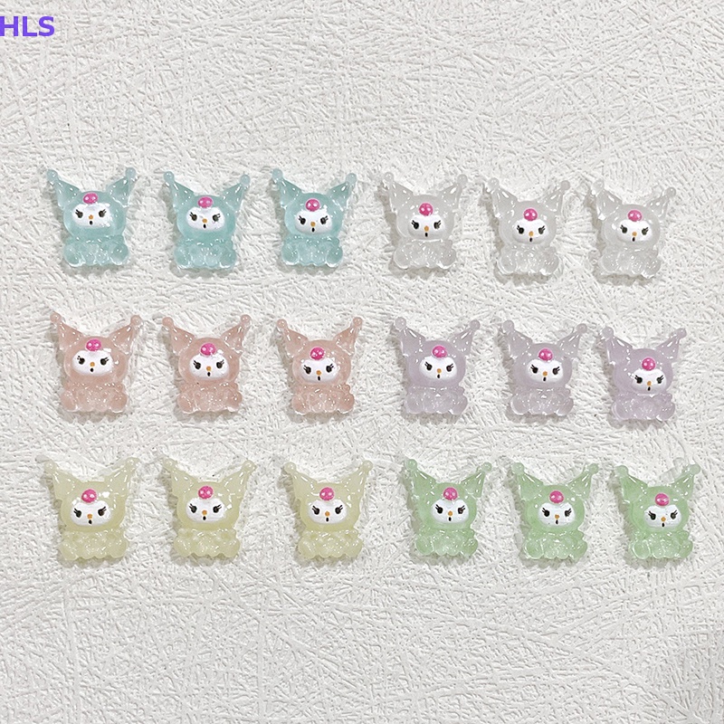 Set 10 Phụ Kiện Trang Trí Móng Tay Nghệ Thuật Trong Suốt Hình Hoạt Hình 3D DIY