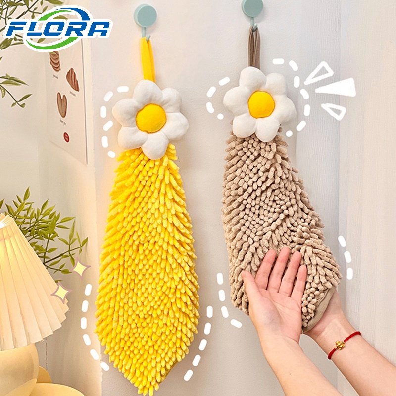 Khăn Lau Tay Thấm Hút Tốt In Họa Tiết Hoa Dễ Thương Tiện Dụng Trang Trí Nhà Cửa
