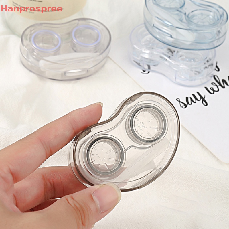 Hanprospree > Hộp Đựng Kính Áp Tròng Trong Suốt Có Thể Mang Theo Phong Cách Lạnh Đơn Giản Kèm Nhíp Gắp