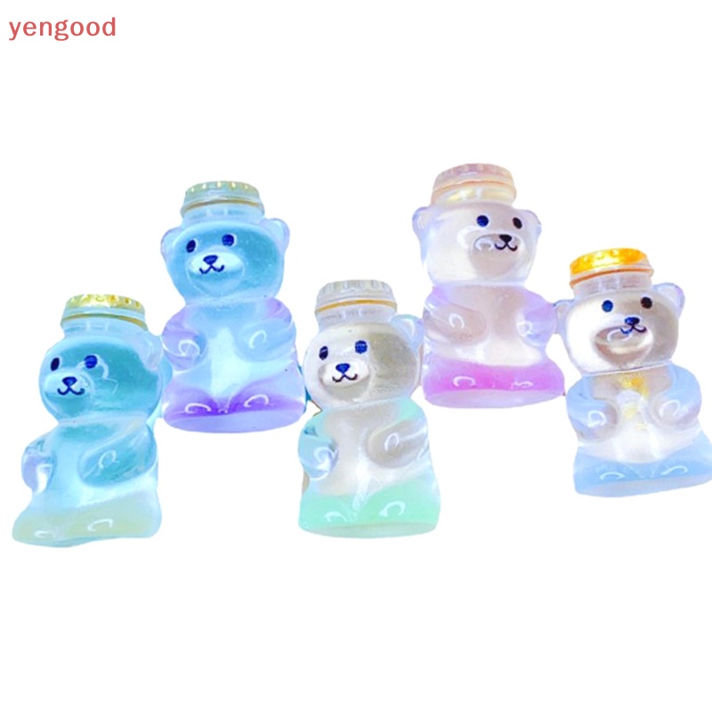 Bộ 5 Tượng Gấu Phát Sáng Trong Bóng Tối Trang Trí