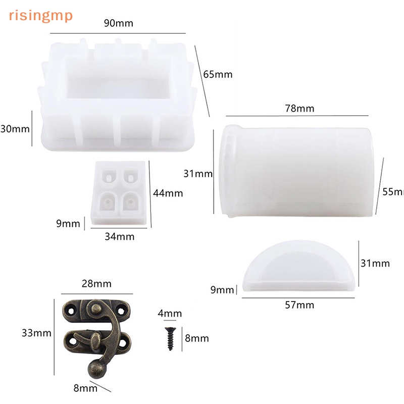 1 Set Khuôn Làm Trang Sức Hình Hộp Xúc Xắc Bằng Pha Lê Epoxy Độc Đáo DIY