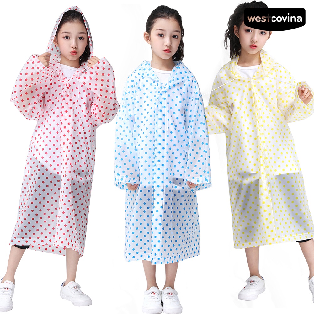 [COD]☁Áo Mưa Chấm Bi Có Mũ Trùm Tiện Lợi Dành Cho Bé