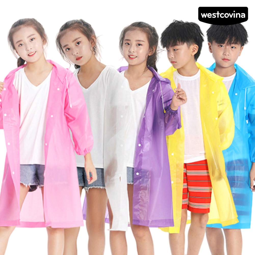 [COD]☁Áo Mưa EVA Dáng Dài Có Mũ Trùm Che Phủ Toàn Diện Dành Cho Bé Trai Gái