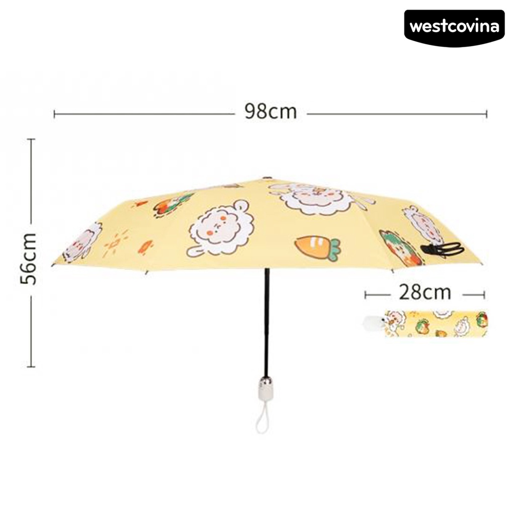 [COD]☁1 Bộ Dù Gấp Ba Khúc Chống Tia UV / Nắng / Mưa Tự Động Mini Bỏ Túi Tiện Dụng