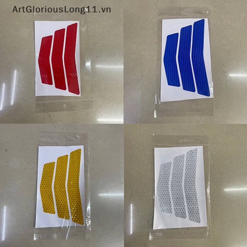 FENDER Set 3 Miếng Dán Phản Quang Cảnh Báo Hình Mũi Tên / Đuôi Xe Máy