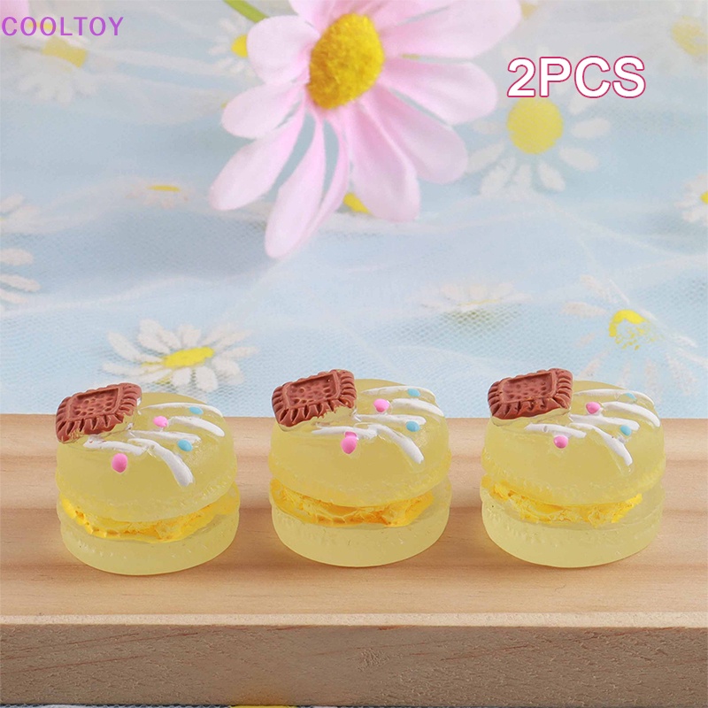Set 2 Phụ Kiện Trang Trí Điện Thoại Kiểu Bánh Macaron 3D DIY Bằng Nhựa Resin Dạ Quang