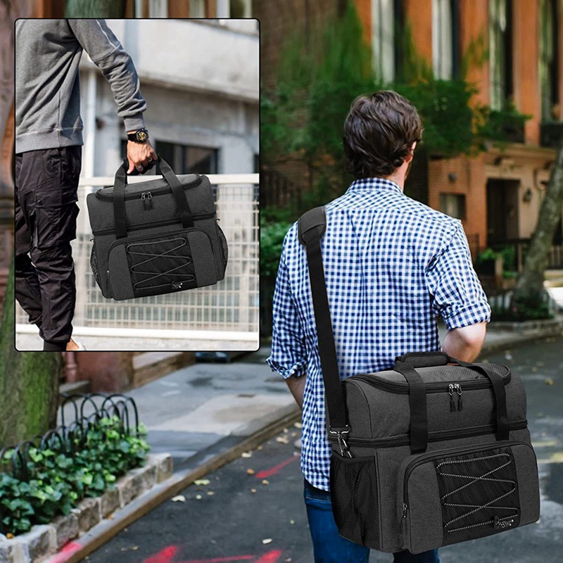 Túi Đựng Bowling Bằng Vải Oxford Kèm 2 Quả Bóng Và Giá Đỡ Có Thể Tháo Rời