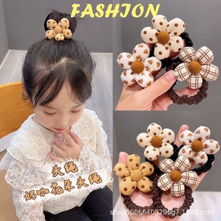 Dây cột tóc đính hoa vải dễ thương cho bé gái