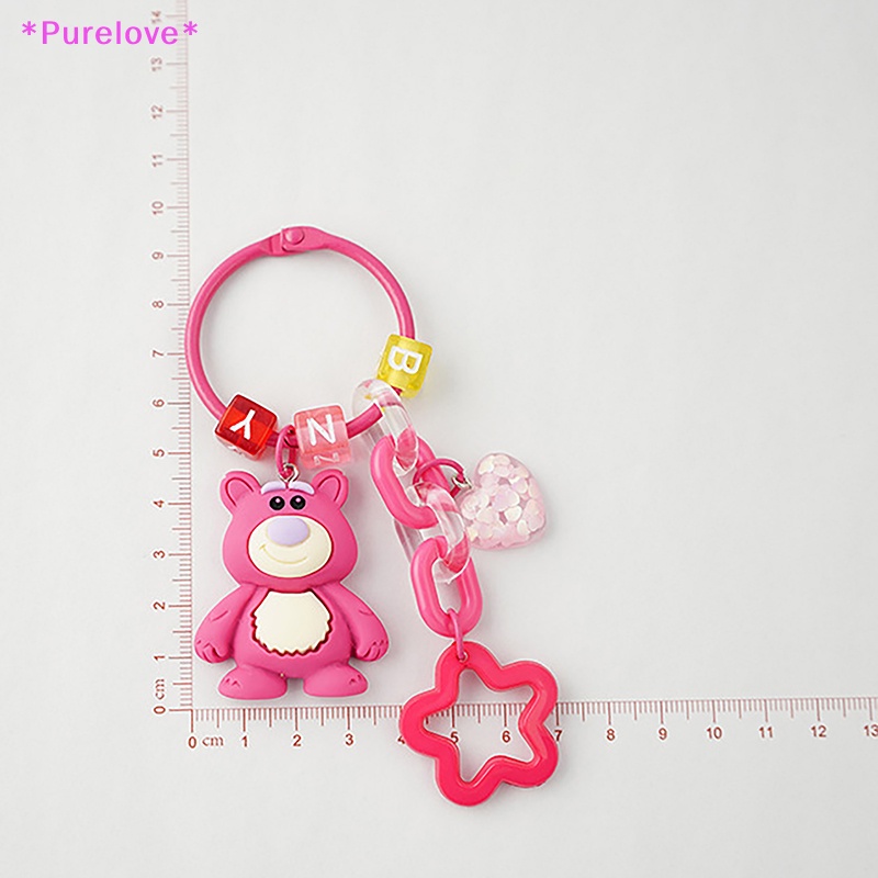 Móc Khóa Hình Chú Gấu Hồng Và Dâu Tây Đáng Yêu Dành Cho Nữ Mới