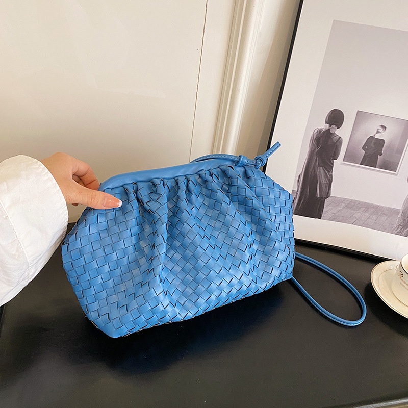 Túi Đeo Chéo Vai Hình Đám Mây Đan Màu Trơn Thời Trang 2023 Dành Cho Nữ