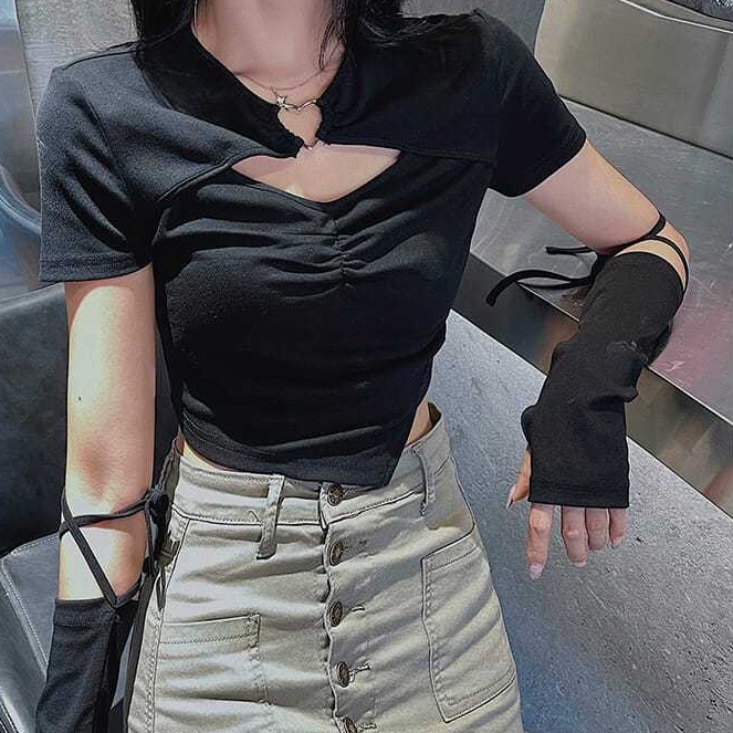 Áo baby tee Thun croptop Tay Ngắn Hở Rốn Dáng Ôm Phong Cách Harajuku Thời Trang Mùa Hè Hàng Mới Dành Cho Bạn Nữ