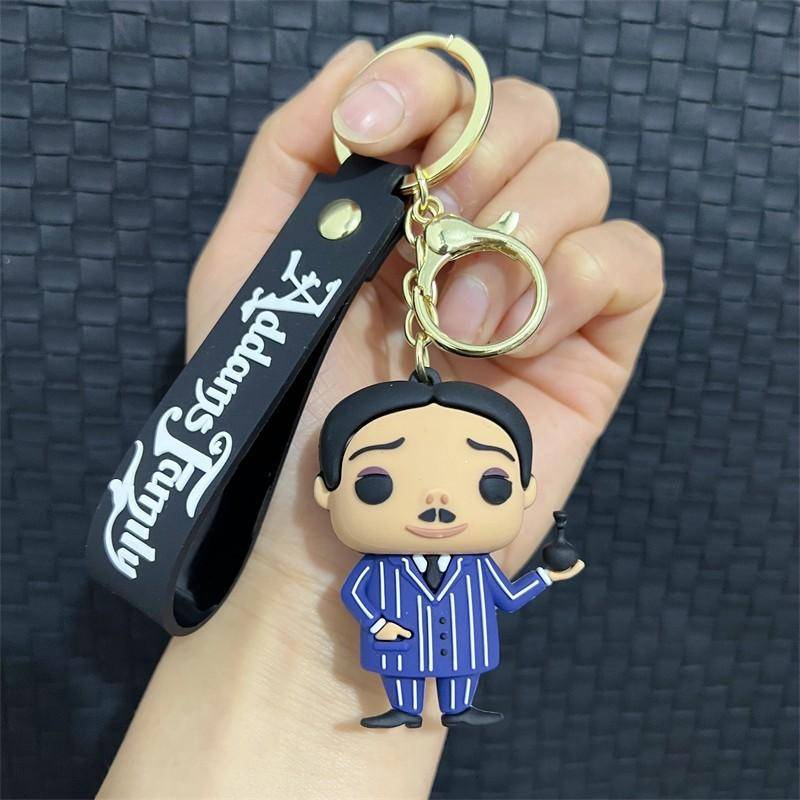 Mới Móc Khóa Nhựa PVC Adams Family Hình Nhân Vật Wednesday Dễ Thương