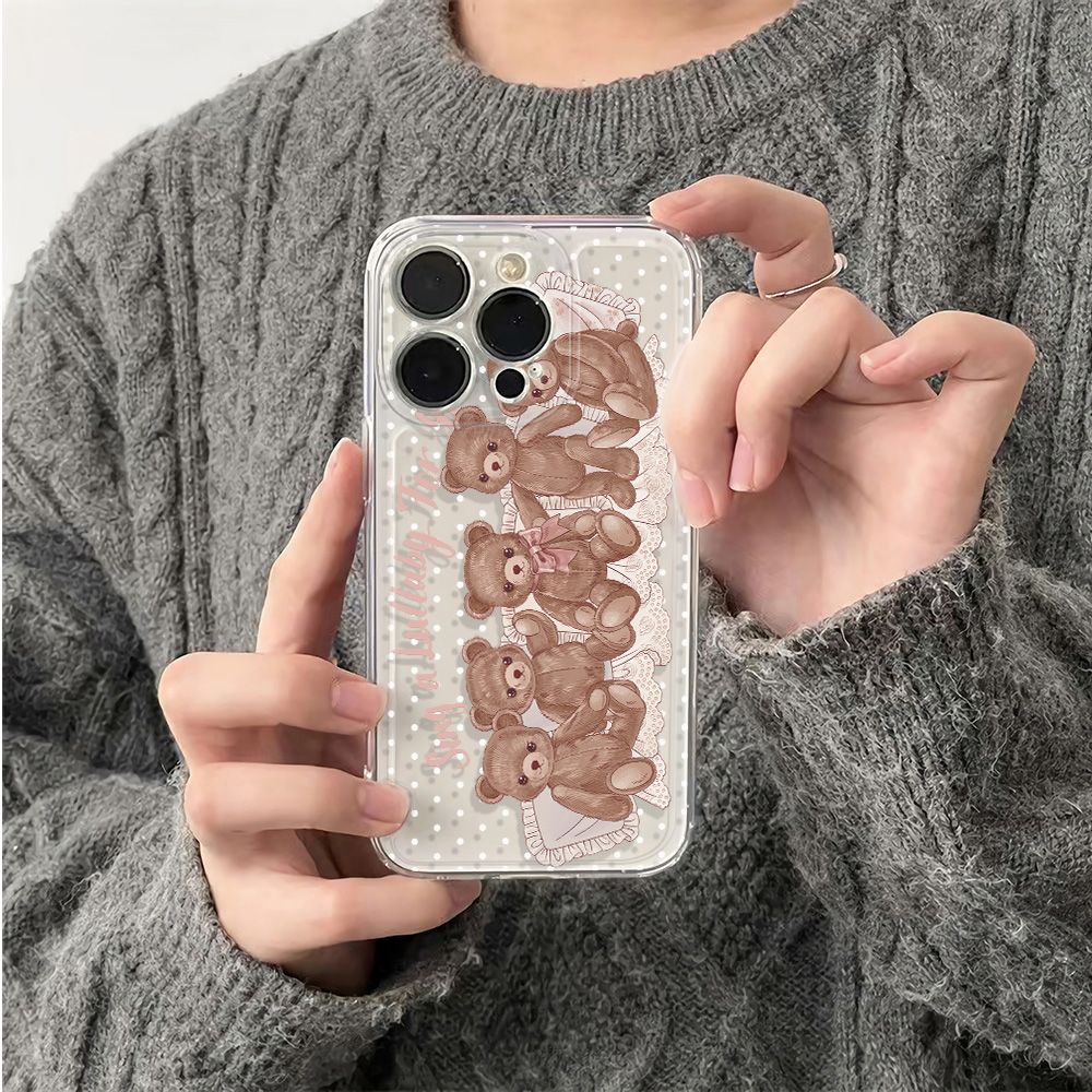 ✅Ốp Điện Thoại Mềm Chống Sốc In Hình Gấu 6In1114Pro max7813 iPhone12 Style 0JD0