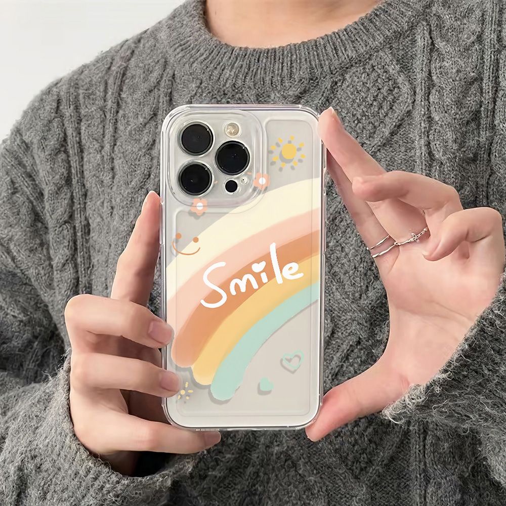 ✅Ốp Điện Thoại Dẻo Họa Tiết Cầu Vồng Đơn Giản Thời Trang Chống Sốc Cho Iphone13Iphone12Mlie 11 14ProPlus6In max78 GFZG