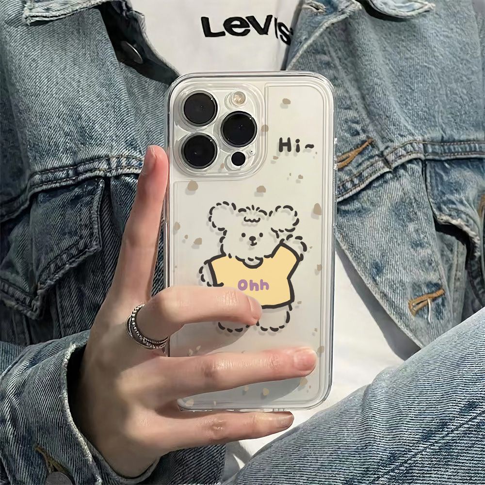 ✅Ốp Điện Thoại Mềm Chống Sốc Họa Tiết Chấm Bi Và Gấu Cho Iphone 14pro11 6In78Plusmaxiphone12 13 O0NU