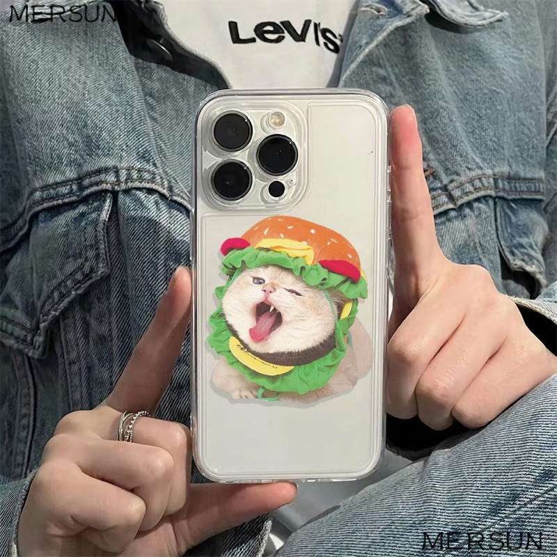 ✅Ốp Điện Thoại Dẻo Họa Tiết Chú Mèo Dễ Thương Cho iPhone1214pro 1214Pro Max111378Ốp Điện Thoại Chống Sốc Đơn Giản Cho Burger 6In DHK9 DHK9 6In