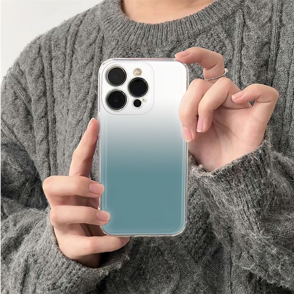 ✅Ốp Điện Thoại Mềm Chống Sốc Màu Gradient Đơn Giản Cho Apple 6In Blue 1314pro plusiPhone1211 78 max 1FR9