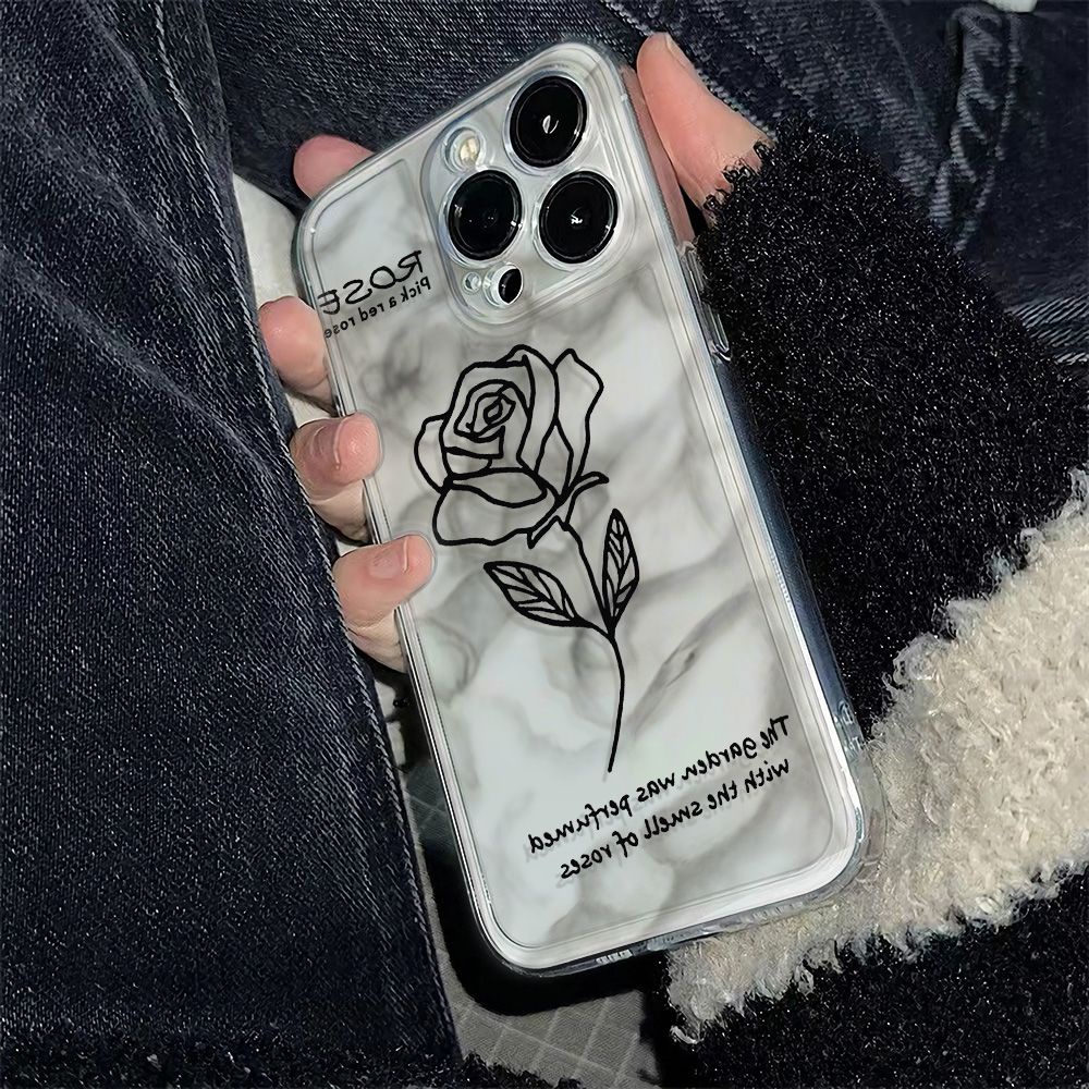 ✅Ốp Điện Thoại Chống Sốc Họa Tiết Hoa Hồng Đơn Giản Cho iPhone 6In7813Plus121114Găng Tay UECY Mềm Mại Chuyên Nghiệp