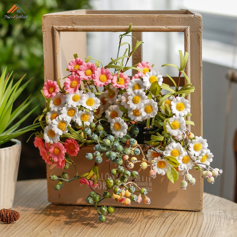 Bó hoa cúc giả xinh xắn phong cách Bắc Âu