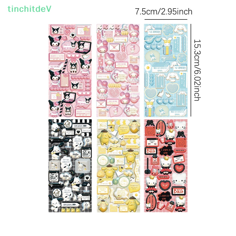 Bộ 2 Miếng Dán Bằng Pvc Trong Suốt Hình Hello Kitty Màu Đồng Trang Trí Sổ Tay DIY