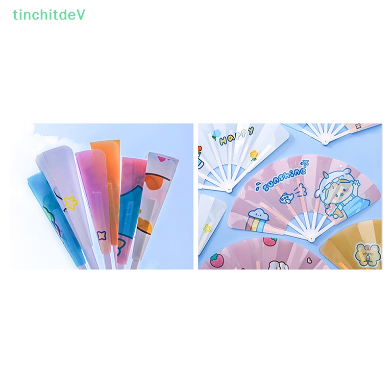 Quạt Xếp Mini Bằng Nhựa Họa Tiết Hoạt Hình Dễ Thương Thời Trang Mùa Hè Cho Học Sinh